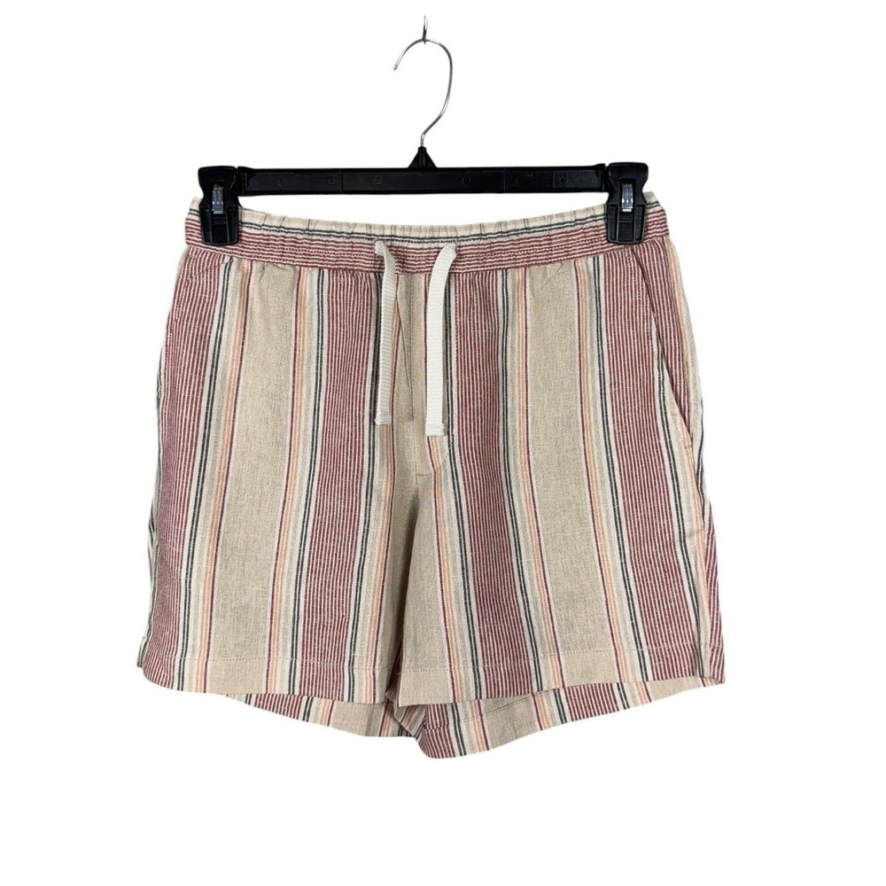 Womens Linen Drawstring Shorts‎ XS Coastal Euro Summer Beachy Resort Lagenlook